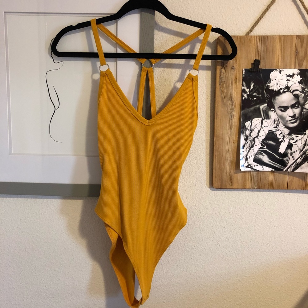 Forever 21 Yellow Bodysuit